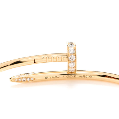 Cartier 18K Yellow Gold Diamond Juste Un Clou Bracelet 17 3 of 4
