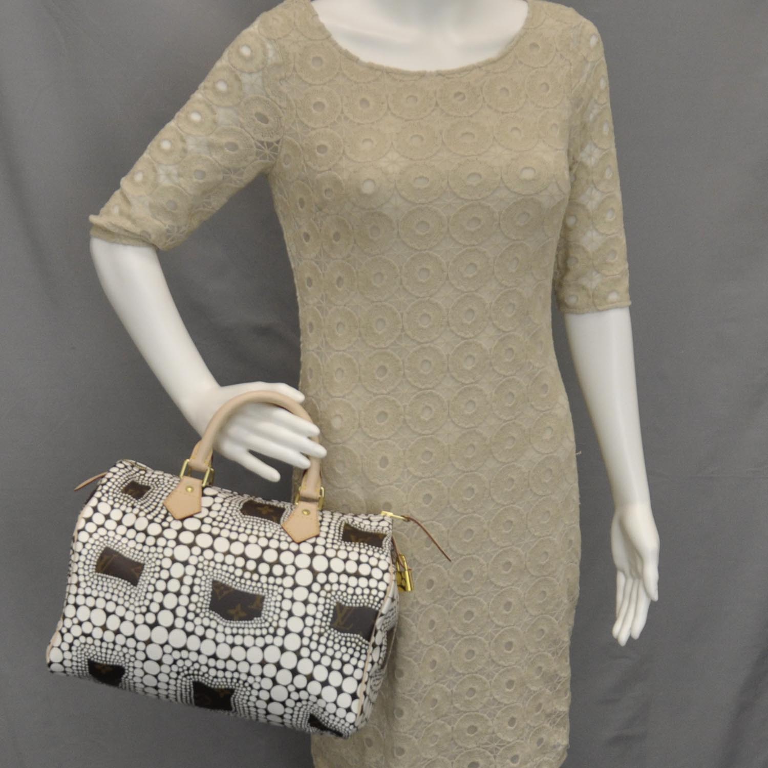 Louis Vuitton Monogram Kusama Town Speedy 30 White 2 of 9