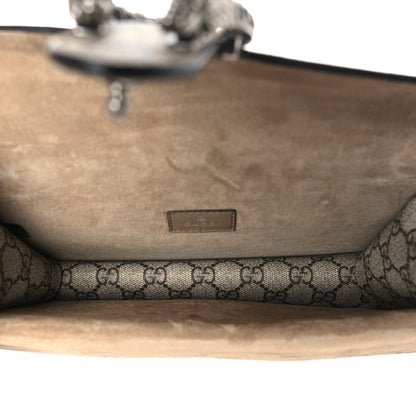 Gucci GG Supreme Monogram Suede Crystal Small Dionysus Shoulder Bag Beige Ebony Taupe 5 of 11
