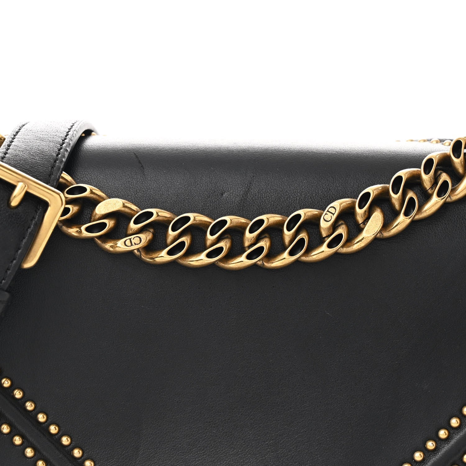 Christian Dior Lambskin Studded Medium Diorama Flap Bag Black 9 of 11