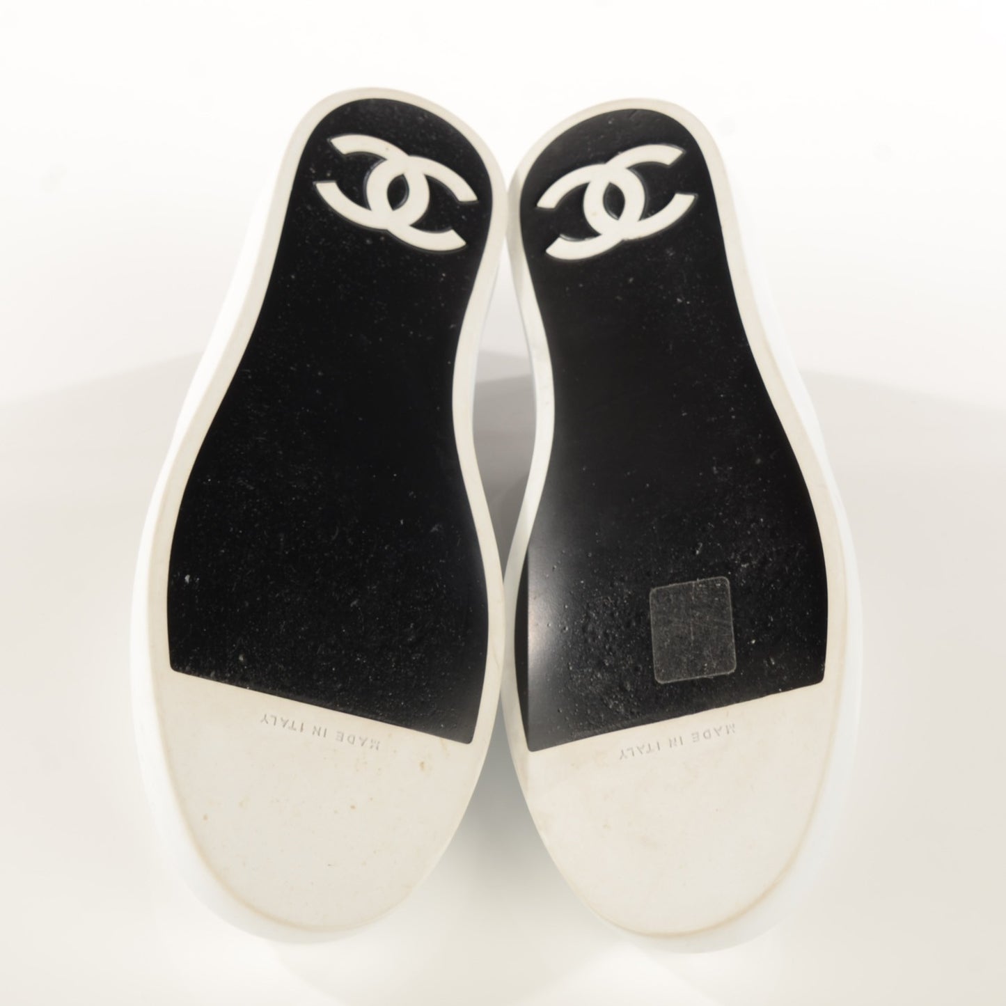 Leather Slip On Sneakers 37.5 White Black