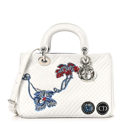 Christian Dior Bullcalf Microcannage Sequin Small Diorissimo Tote White 1 of 9