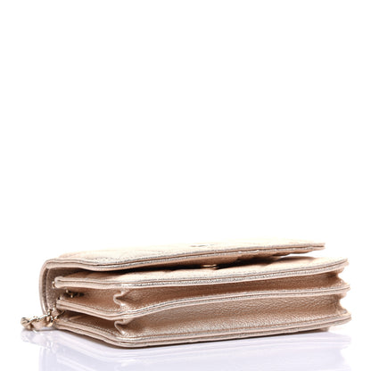 Chanel Metallic Lambskin Quilted Mini Wallet On Chain WOC Gold 4 of 11