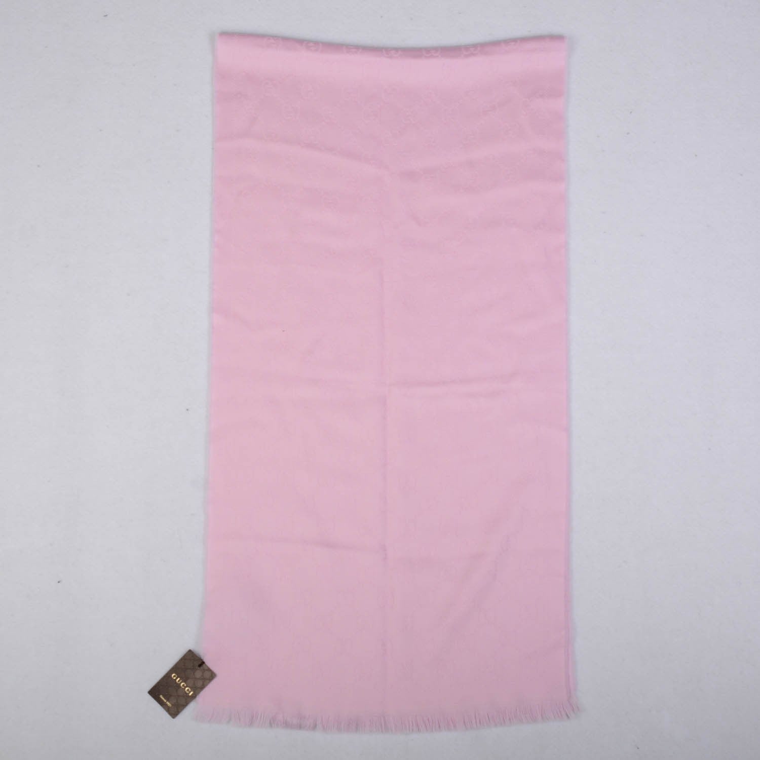 Gucci Wool Silk GG Monogram GGNat Scarf Rose 5 of 5