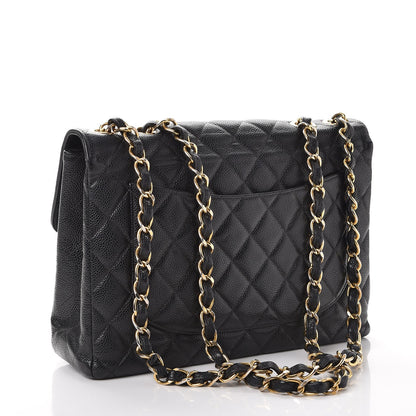 Chanel Caviar Quilted Jumbo Single Flap Black 3 of 12