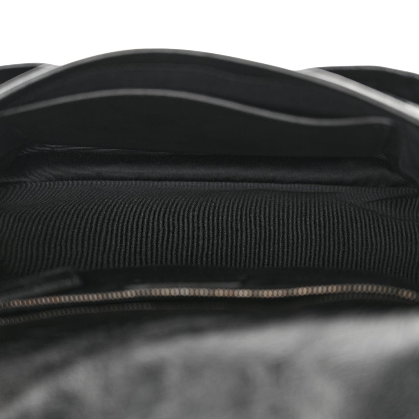 Crinkled Calfskin Matelasse Monogram Medium Niki Chain Satchel Black