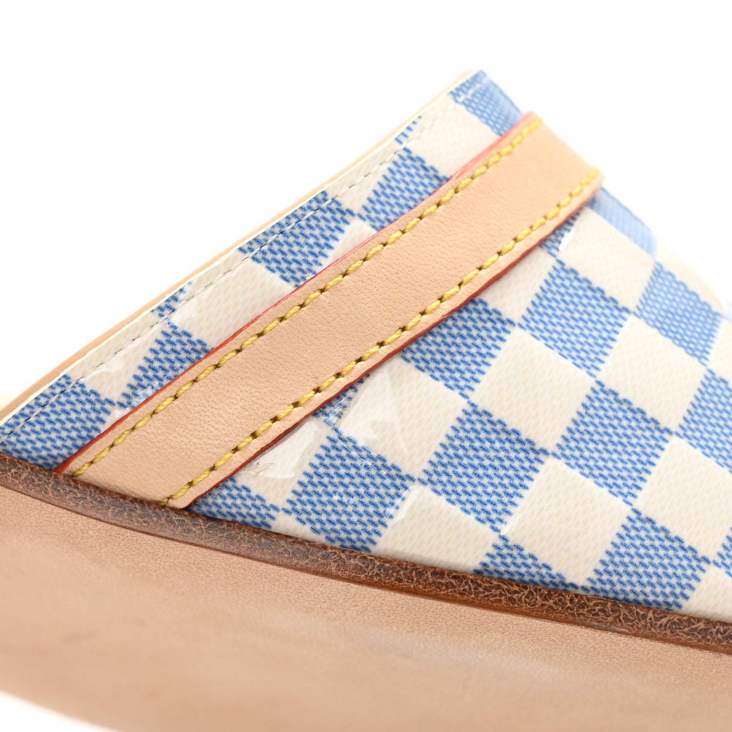 Louis Vuitton Damier Azur Patent Neo Revival Flat Mule Sandals 40 Blanc Bleu 11 of 11
