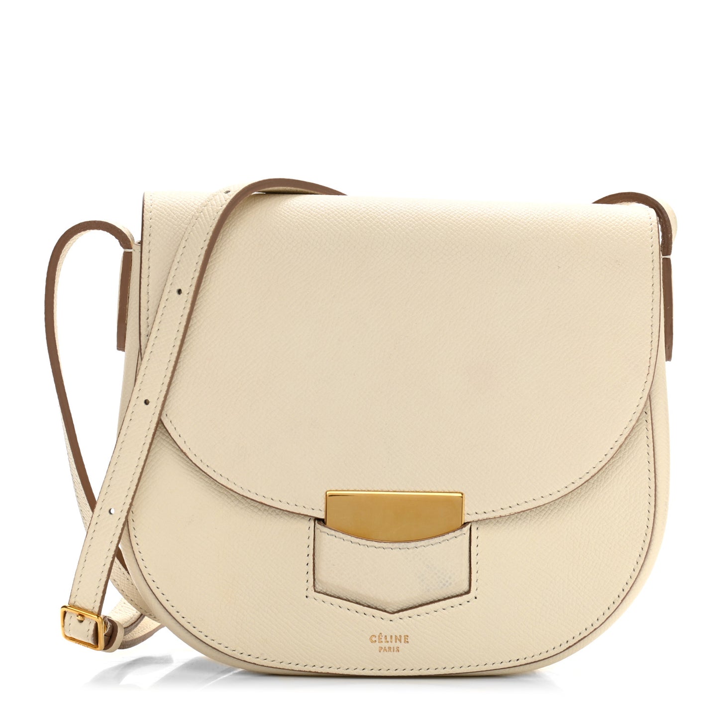 Grained Calfskin Small Trotteur White