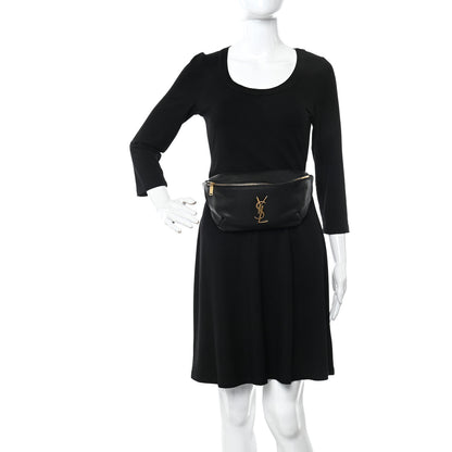 Saint Laurent Grain De Poudre Monogram Belt Bag Black 2 of 15