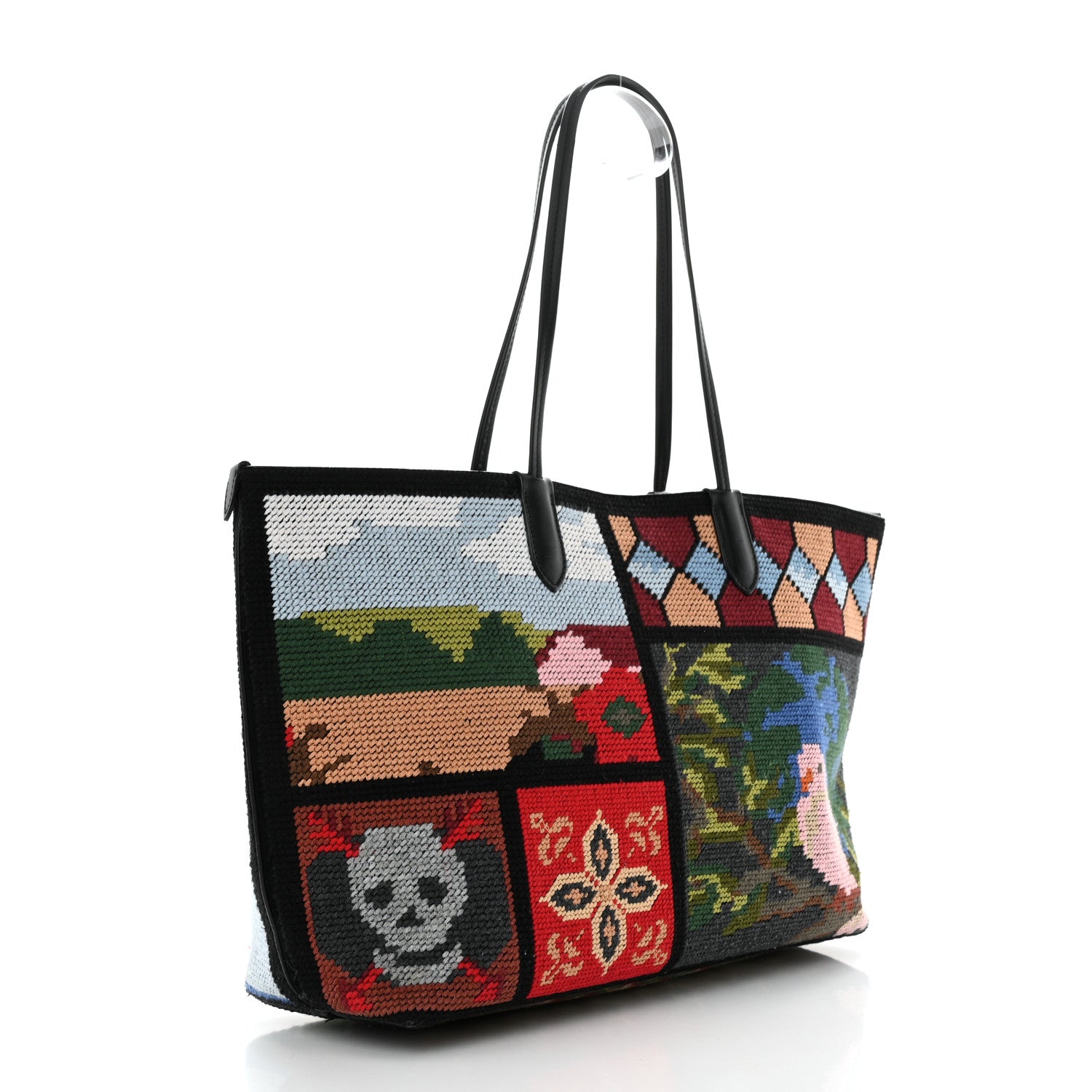 Alexander McQueen Tapestry Patchwork Small Shopper Tote in Multicolor 3 of 11