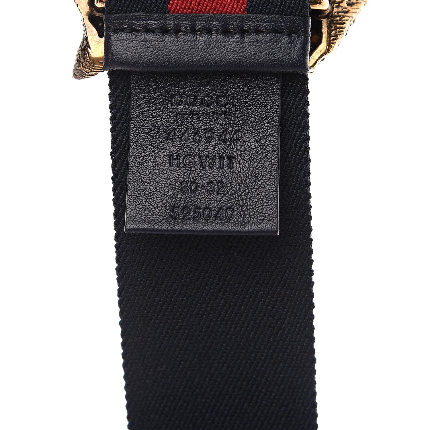 Gucci Web Feline Buckle Belt 80 32 Blue Red 4 of 4