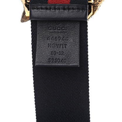 Gucci Web Feline Buckle Belt 80 32 Blue Red 4 of 4