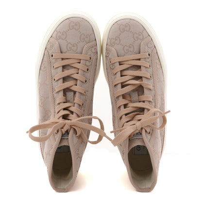 Gucci New Canvas GG Monogram Womens Tennis 1977 High Top 55mm Platform Sneakers 38 Skin Rose Dark Skin Rose 2 of 8