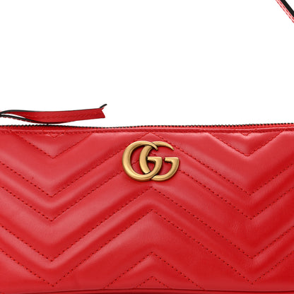 Gucci Calfskin Matelasse Chevron GG Marmont Sling Shoulder Bag Rosso 8 of 10