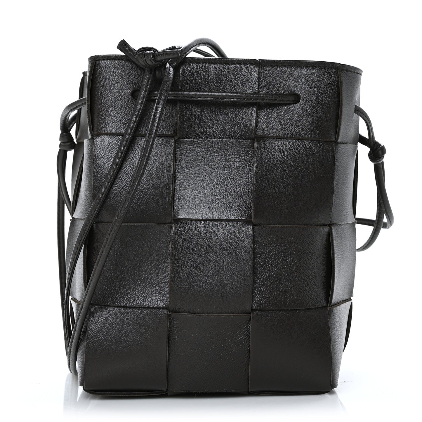 Nappa Maxi Intrecciato Cassette Bucket Bag Black