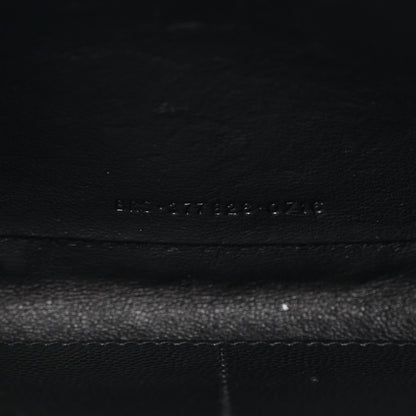 Saint Laurent Grain De Poudre Matelasse Chevron Monogram Chain Wallet Black 9 of 12