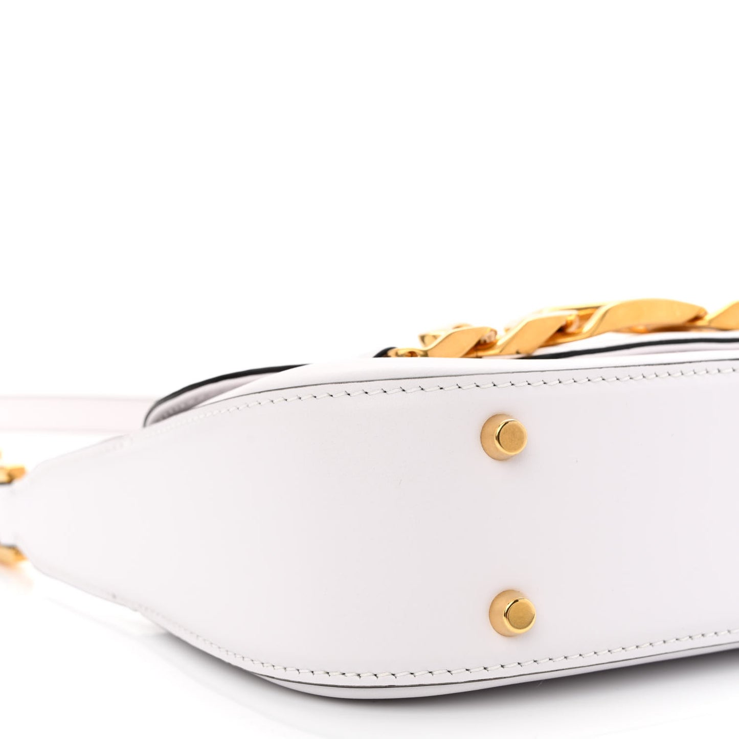 Calfskin Small Vlogo Chain Shoulder Bag Optic White