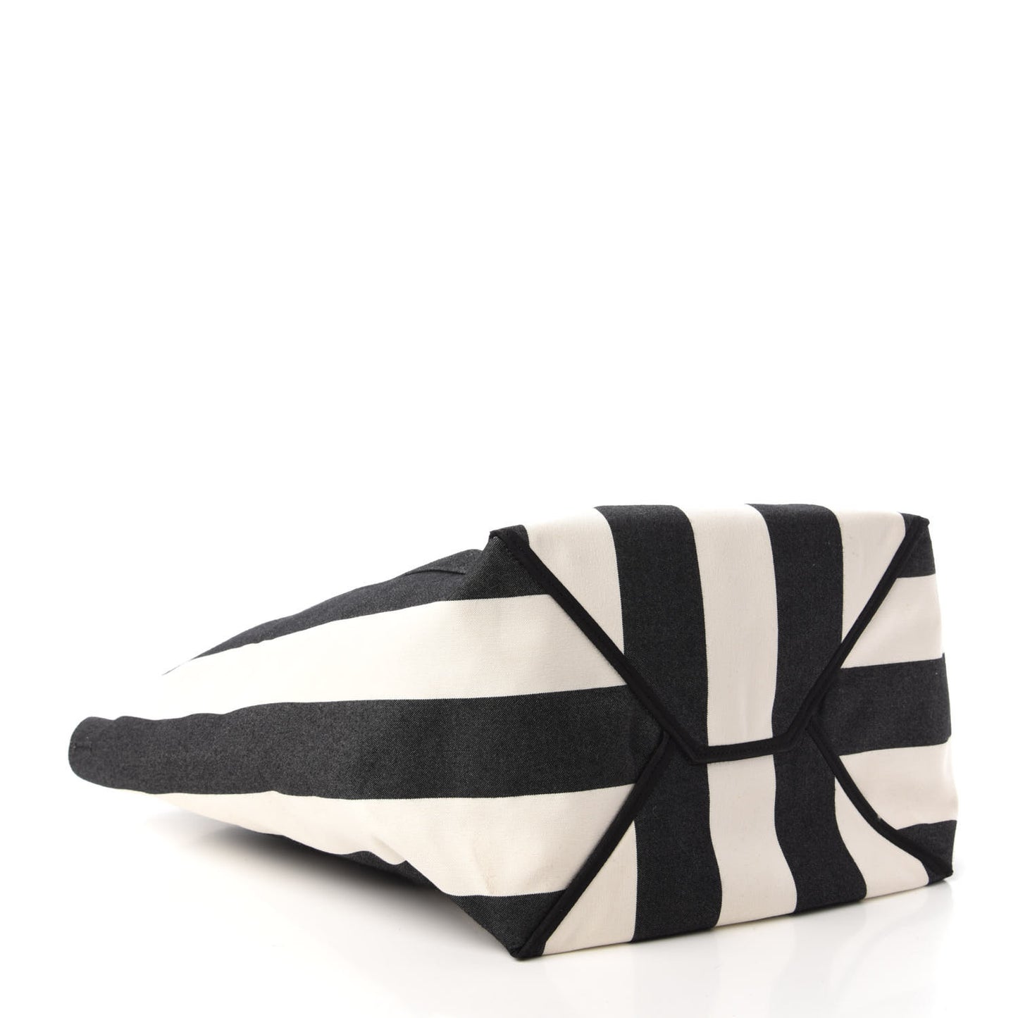 Canvas Striped Large Phantom Cabas Black White