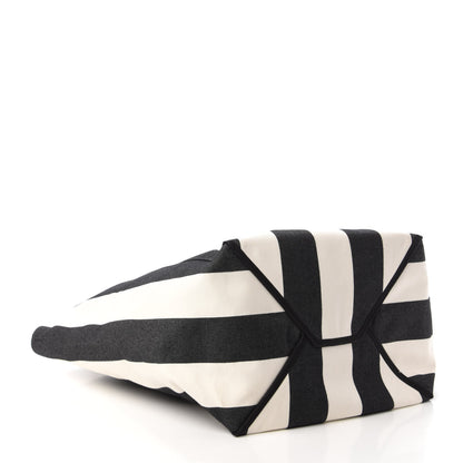 Celine Canvas Striped Large Phantom Cabas Black White 4 of 10