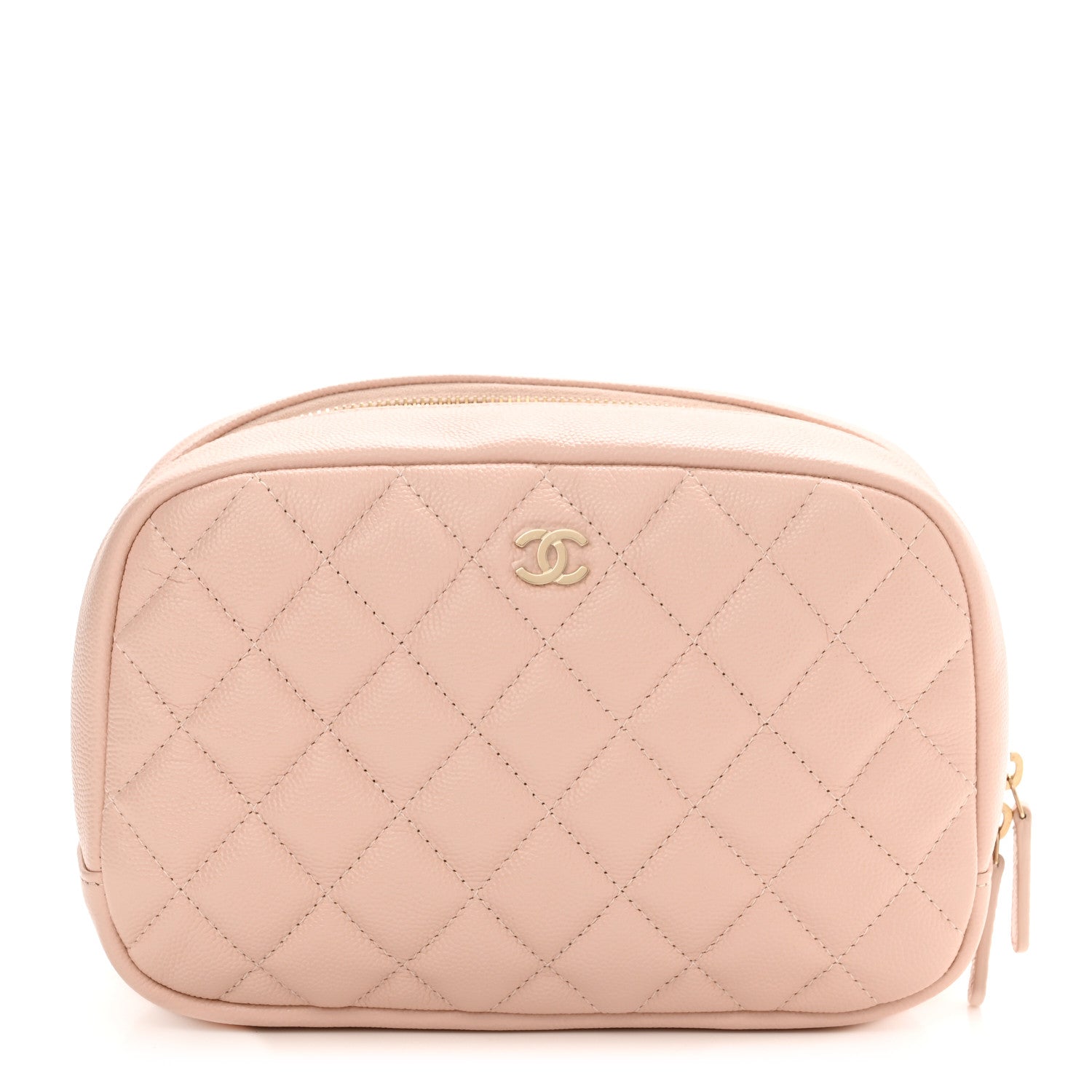 Chanel Caviar Quilted Medium Curvy Pouch Cosmetic Case Light Pink 1 of 10