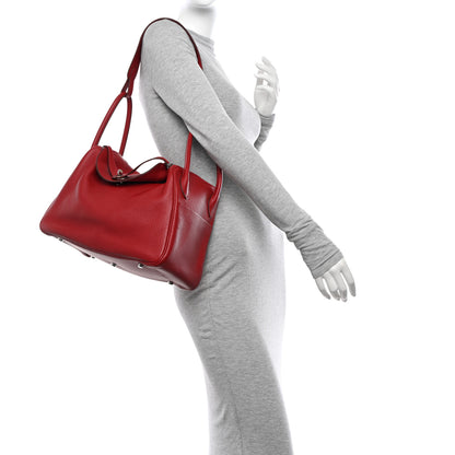 Hermes Taurillon Clemence Lindy 34 Rouge Vif 2 of 10