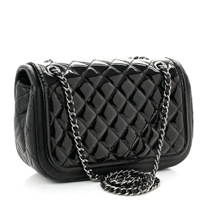 Chanel Lambskin Patent Quilted Twist Mini Flap Black 3 of 11