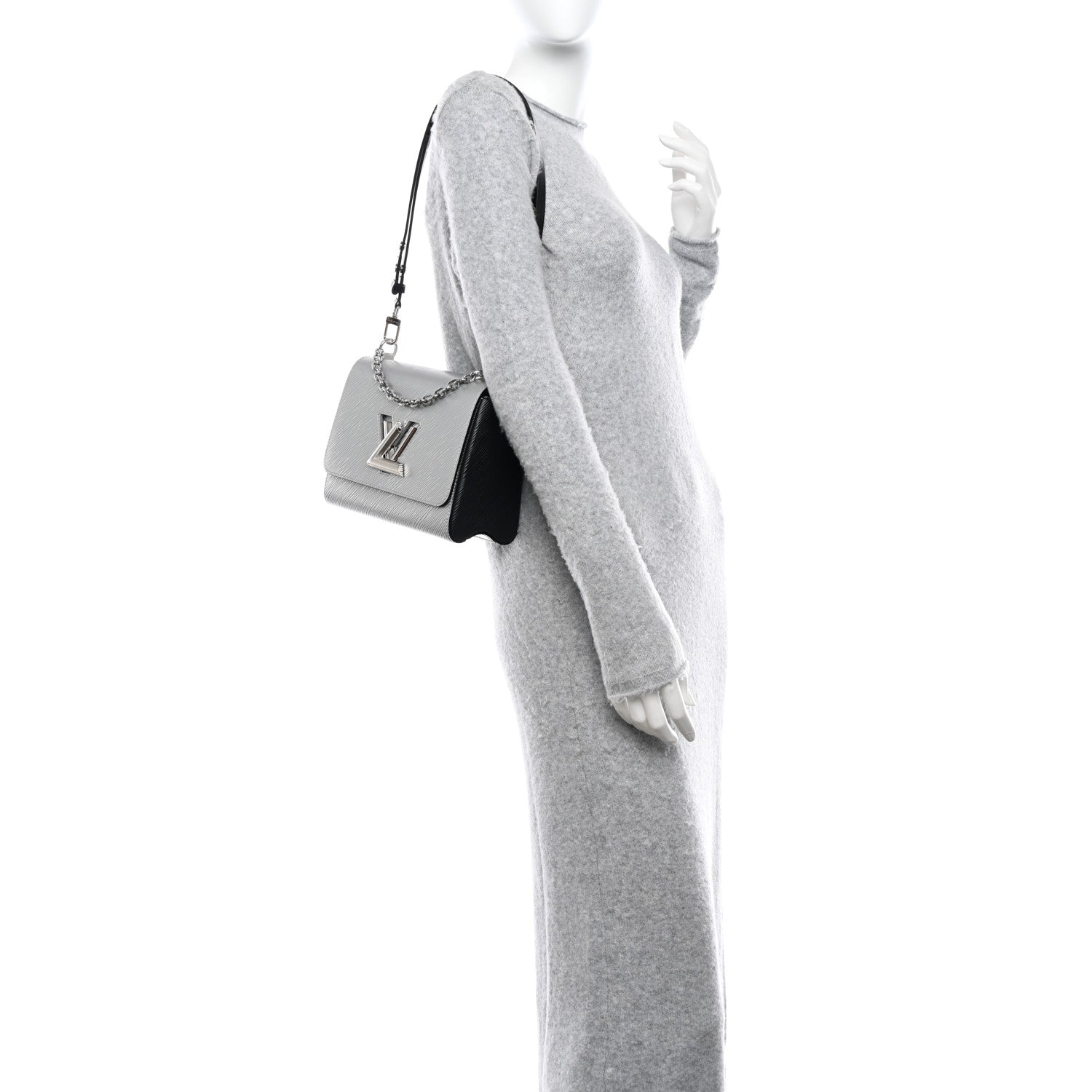 Louis Vuitton Epi Twist Shoulder Bag MM Argent 2 of 10