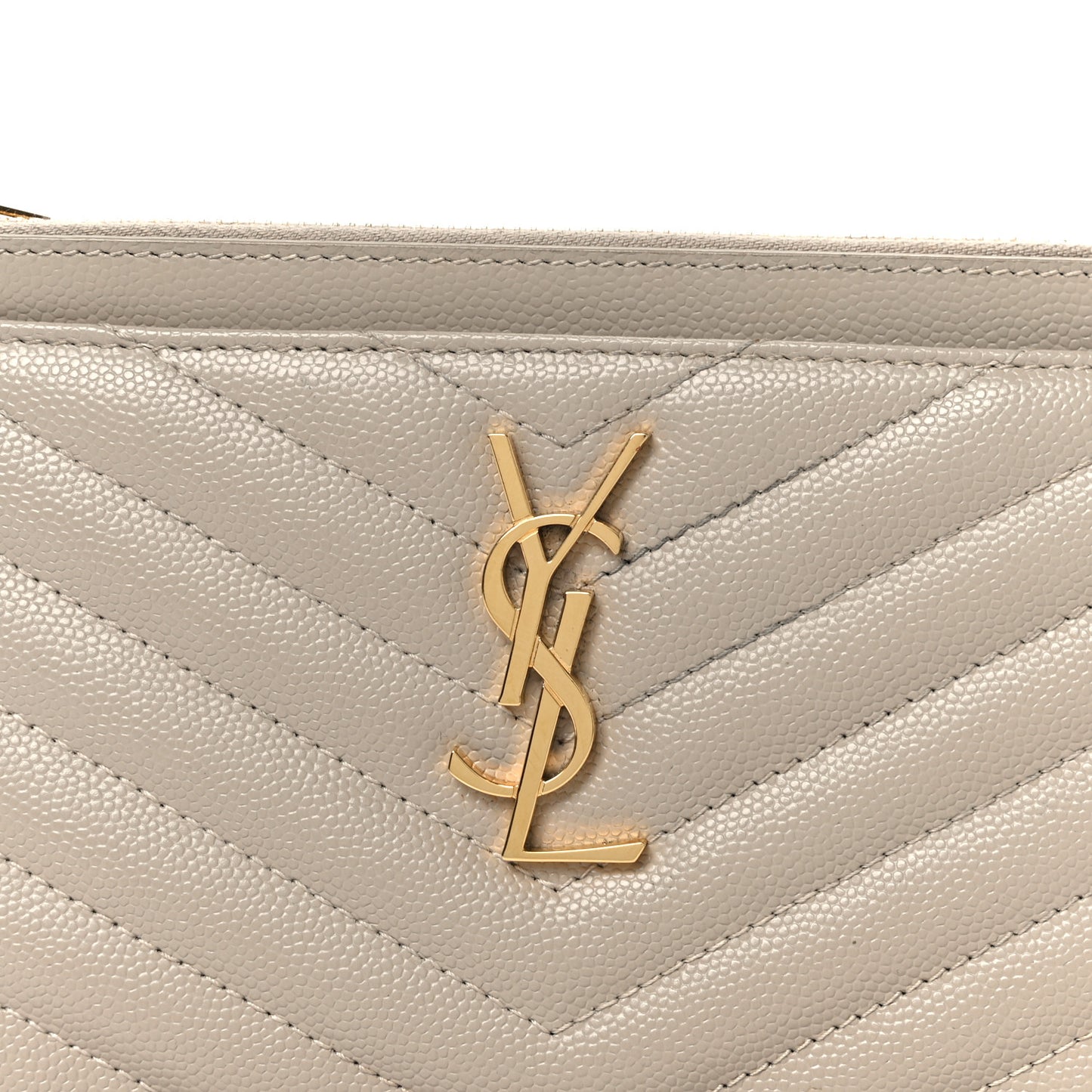 Grain De Poudre Chevron Monogram Bill Pouch Sea Salt