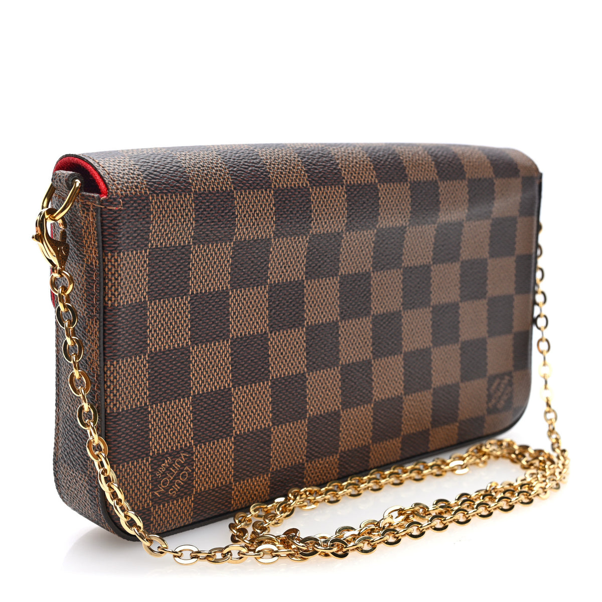 Louis Vuitton Damier Ebene Pochette Felicie Chain Wallet 4 of 11