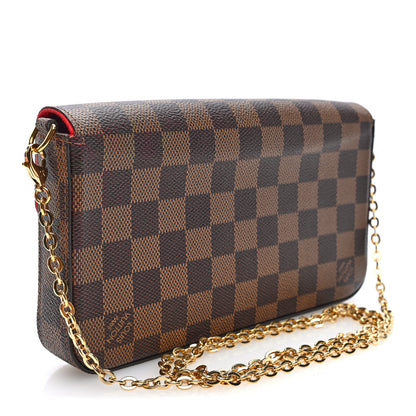 Louis Vuitton Damier Ebene Pochette Felicie Chain Wallet 4 of 11