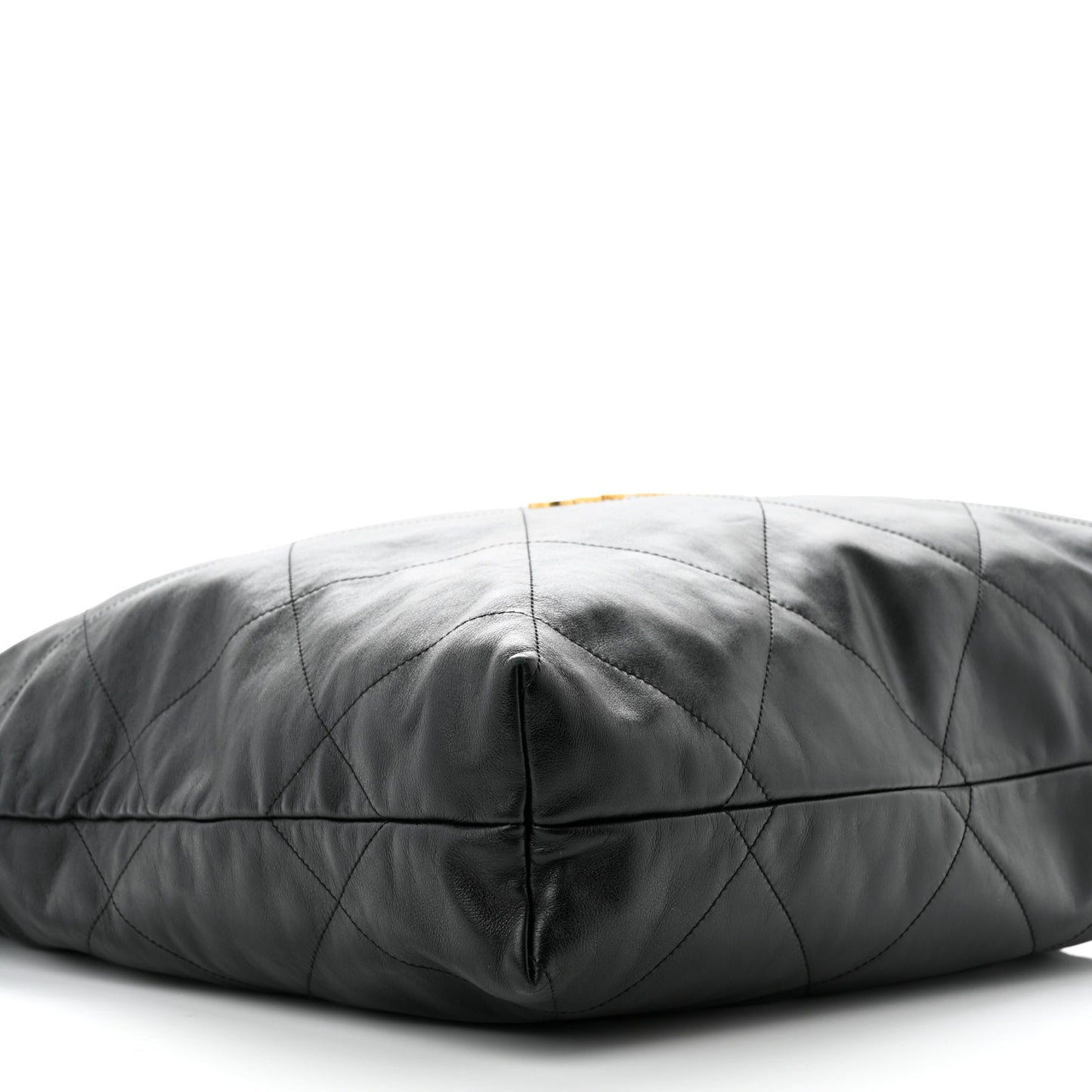 Shiny Calfskin Quilted Large Chanel 22 Black