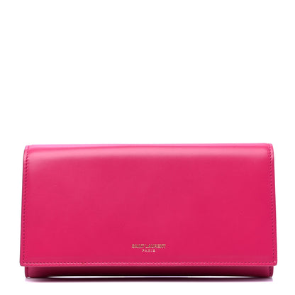 Saint Laurent Calfskin Classic Large Marquage Flap Wallet Pink 1 of 5