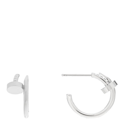 Cartier 18K White Gold Juste Un Clou Hoop Earrings 1 of 5