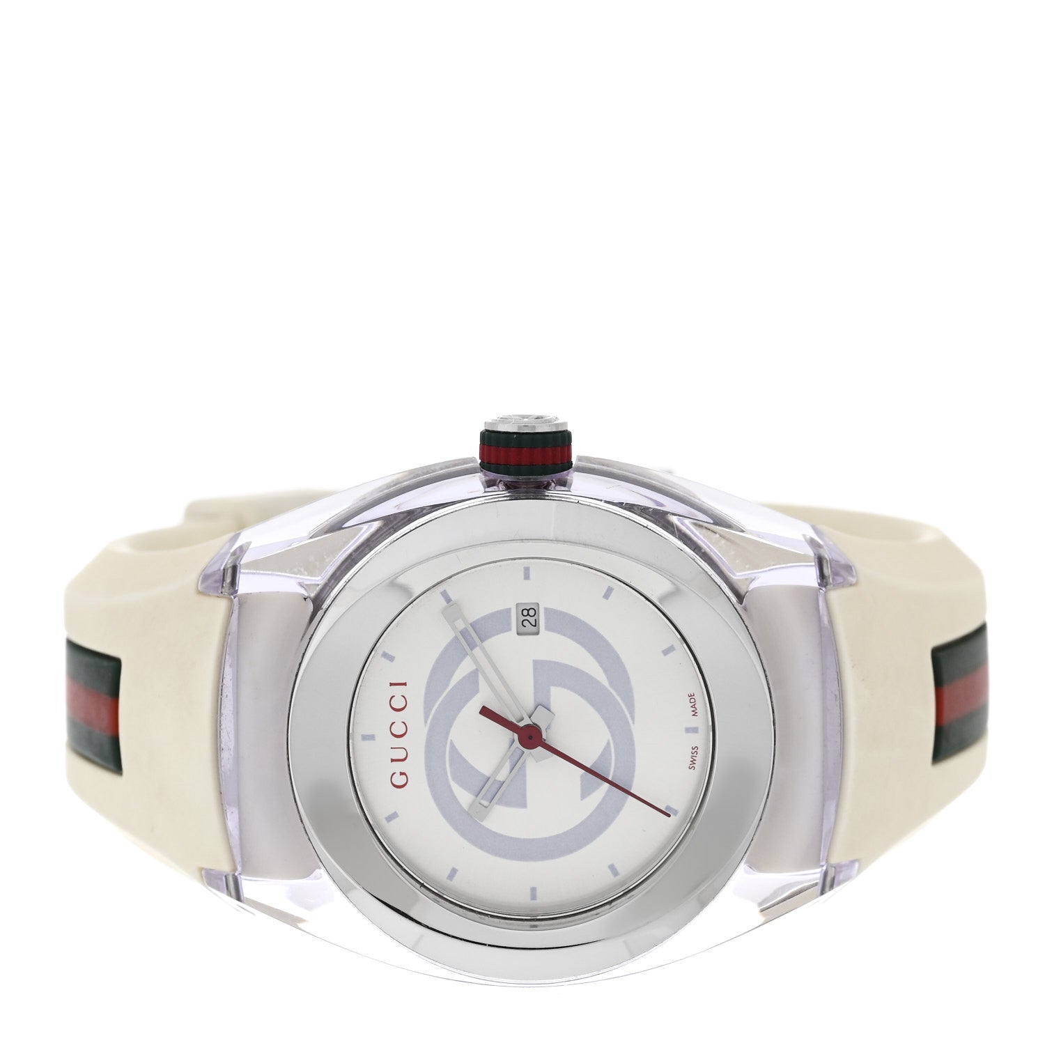 Gucci Stainless Steel Rubber 36mm Sync Web Quartz Watch 2 of 4