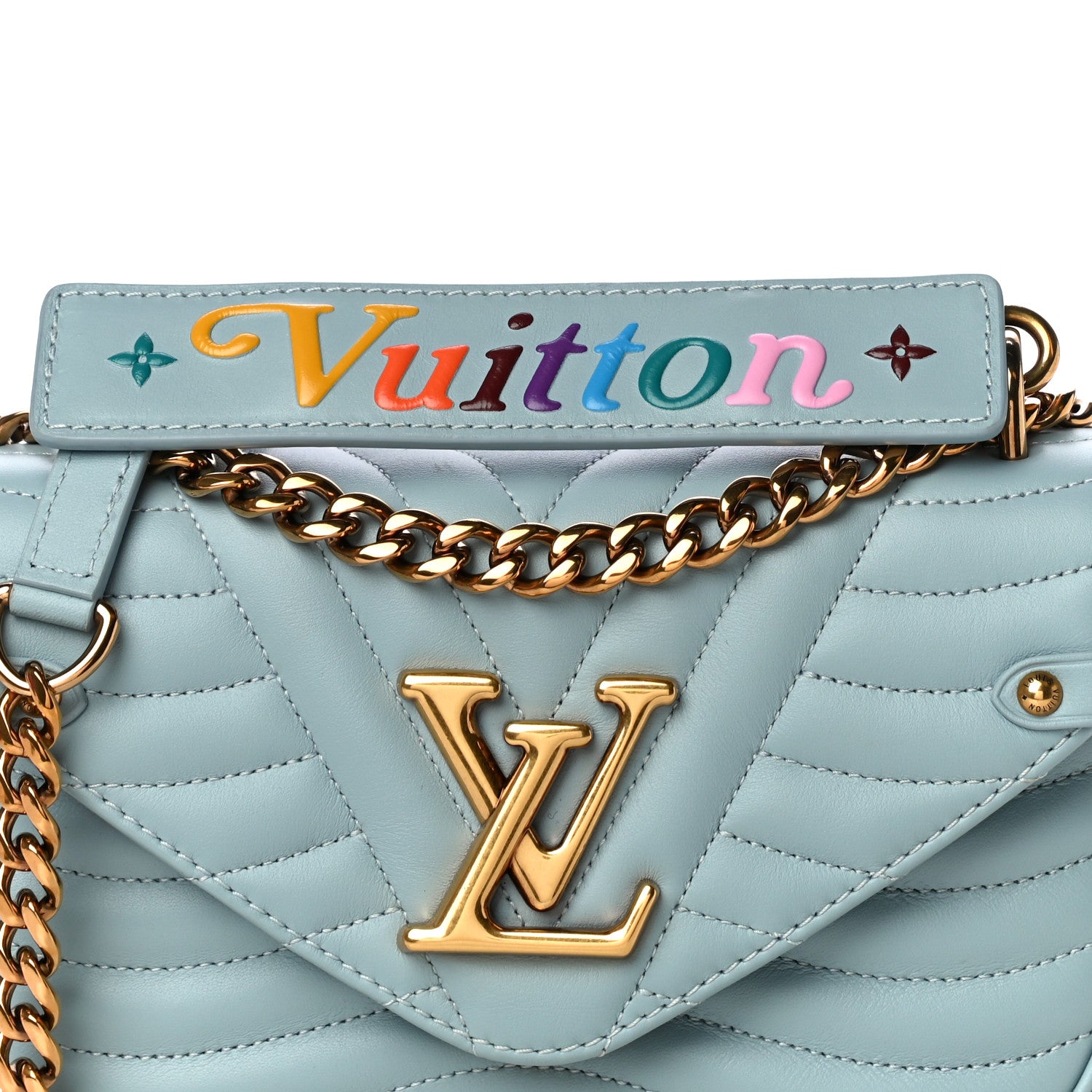 Louis Vuitton Calfskin New Wave Chain PM Porcelain Blue 7 of 9
