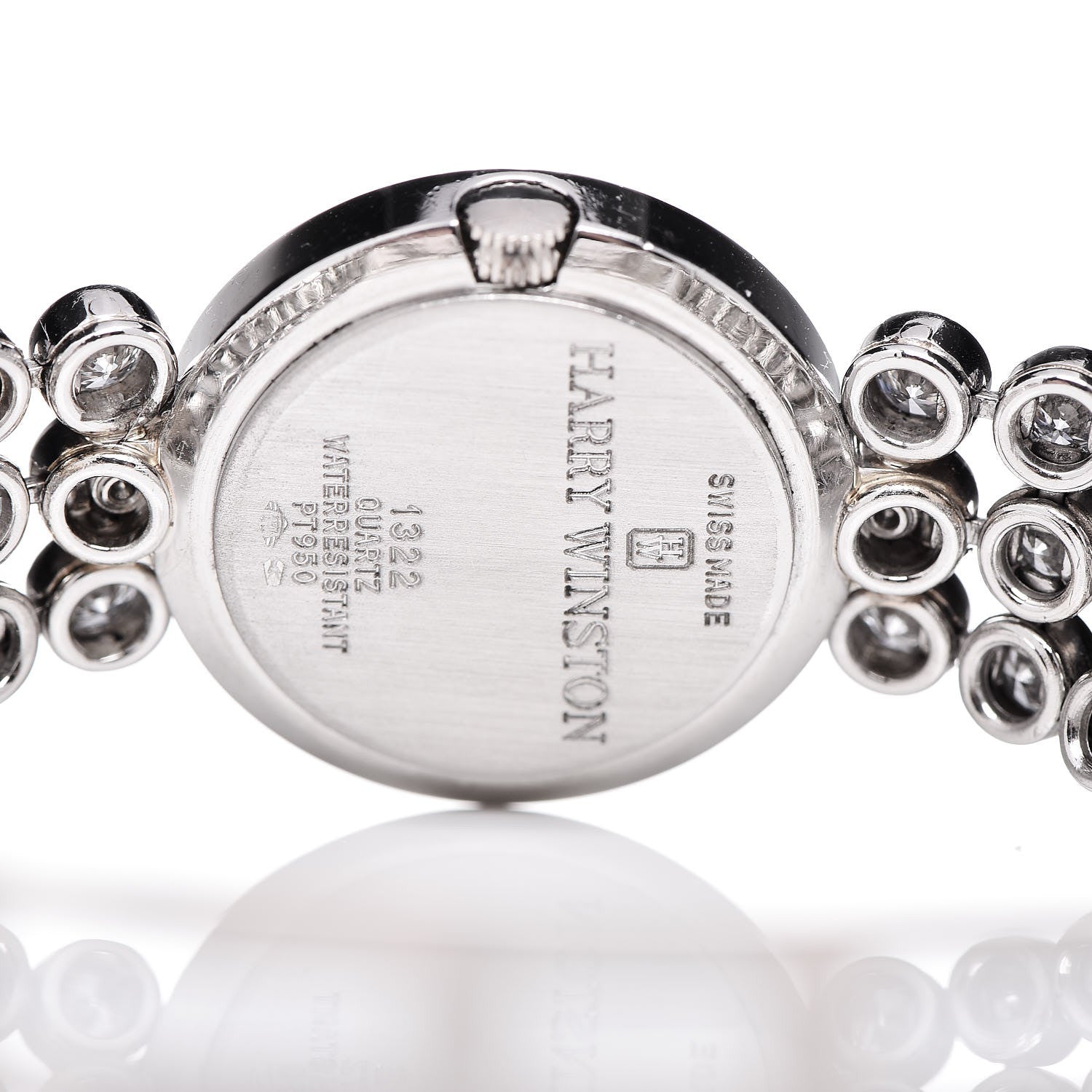 Harry Winston Platinum Diamond Pave 23mm Premier Quartz Watch 6 of 7