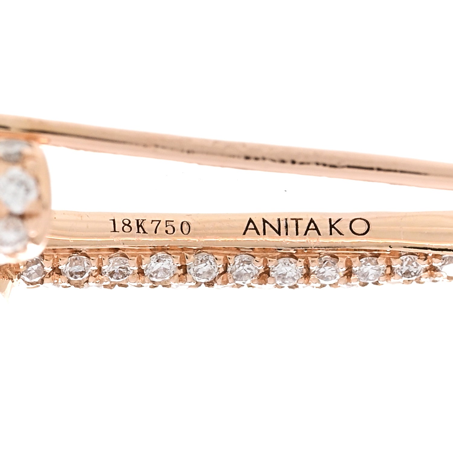Anita Ko 18K Rose Gold Diamond Mini Safety Pin Earring 4 of 5