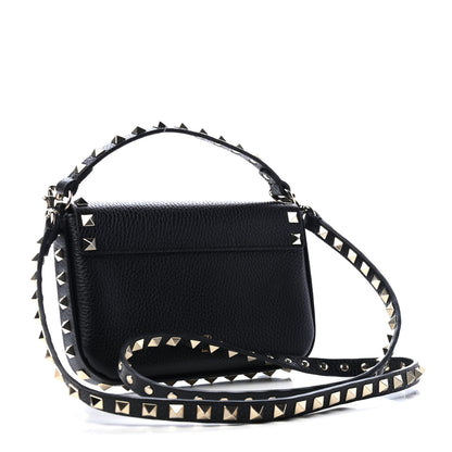Valentino Garavani Grainy Calfskin Rockstud Crossbody Pouch Black 2 of 4
