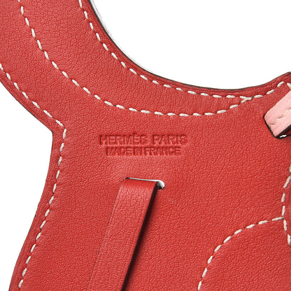 Hermes Swift Paddock Selle Horse Saddle Bag Charm Rouge Rose Sakura 3 of 3