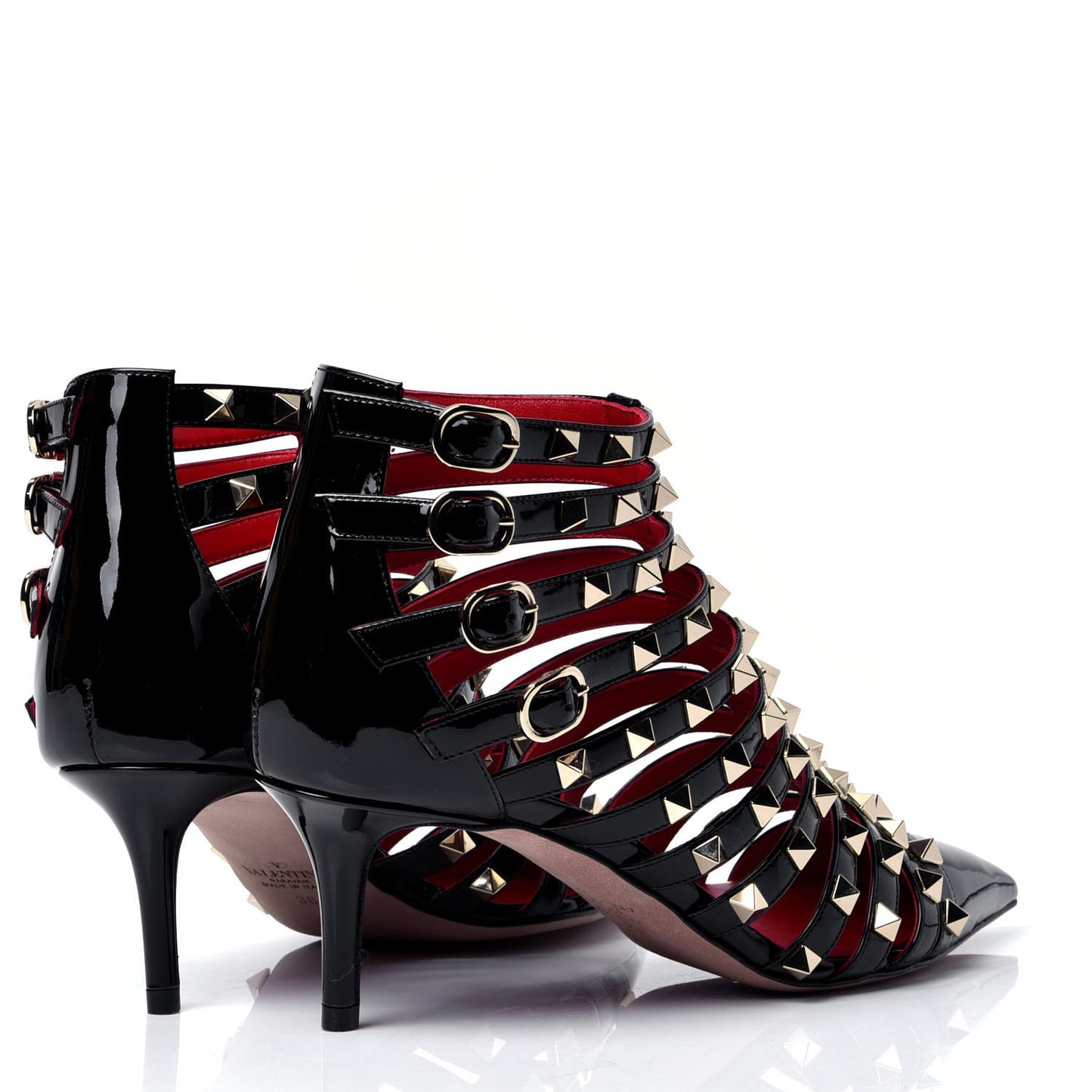 Patent Rockstud Alcove Caged 60mm Booties 38 Black