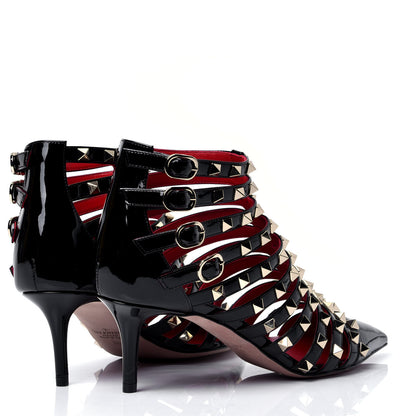 Valentino Garavani Patent Rockstud Alcove Caged 60mm Booties 38 Black 4 of 7
