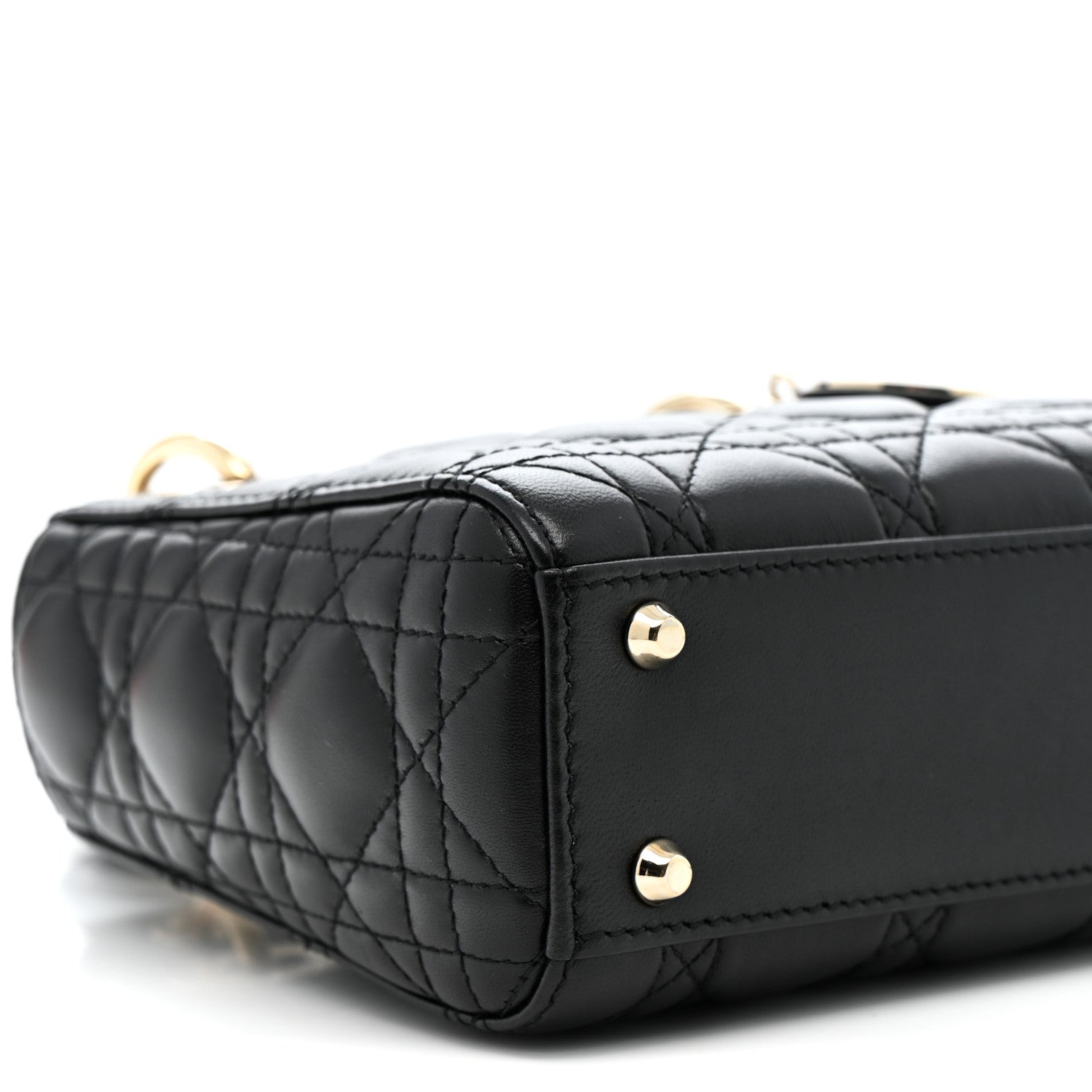 Christian Dior Lambskin Cannage Mini Lady Dior Black 9 of 13