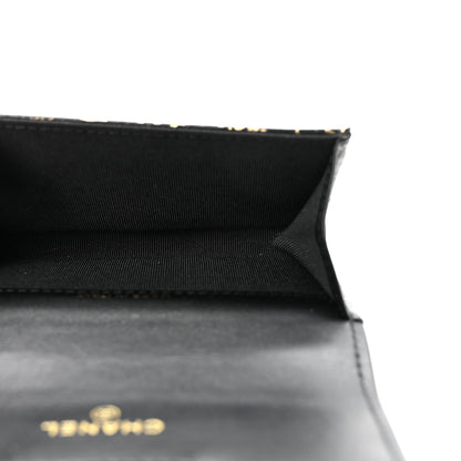 Chanel Calfskin Crocodile Embossed Graffiti 2.55 Cocodile Reissue Flap Card Holder Black Gold Black Gold 5 of 8