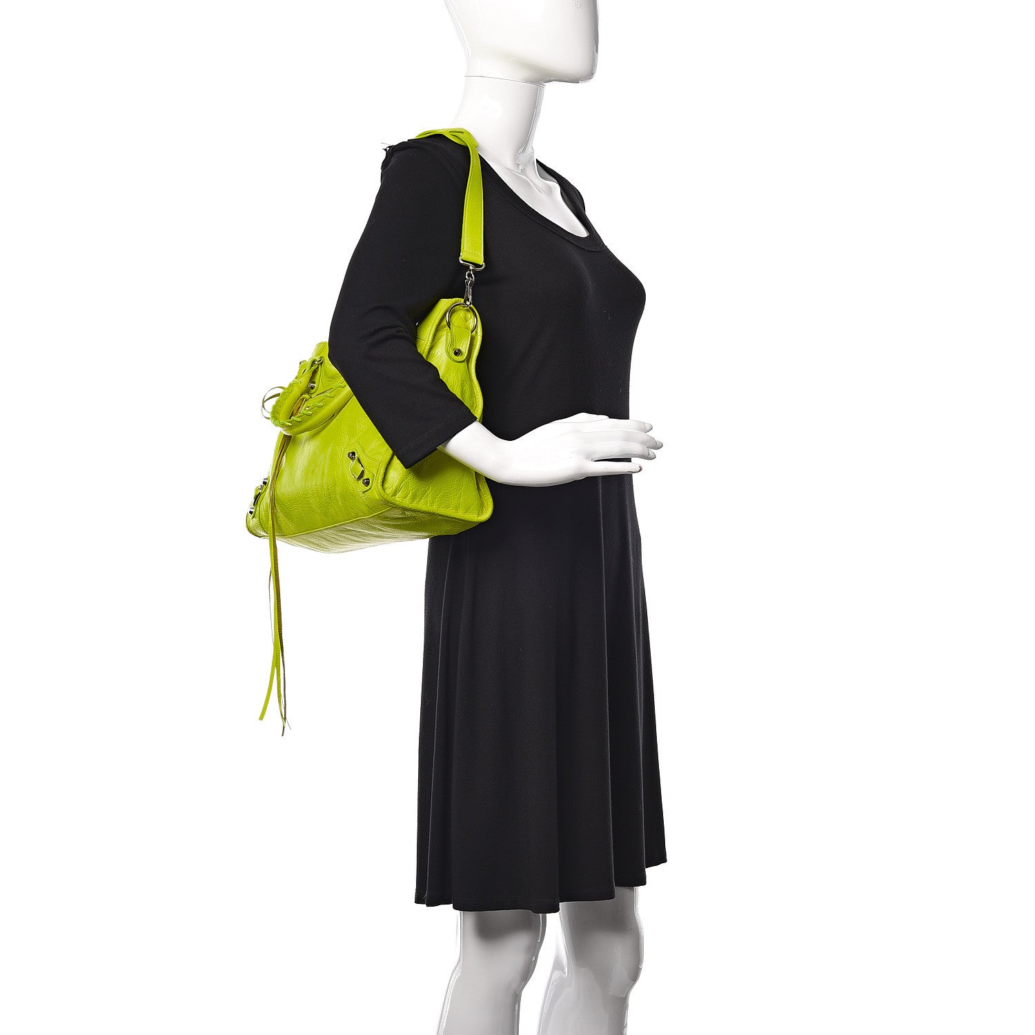 Balenciaga Agneau Classic Silver Hardware City Jaune Fluo 2 of 18