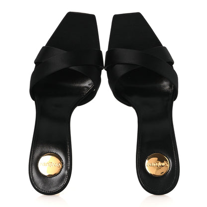 Saint Laurent Crepe Satin Crystal Opyum Mules 39.5 Black 2 of 12