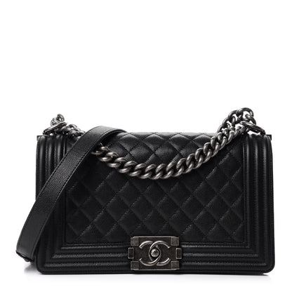Chanel Caviar Quilted Medium Boy Flap Black 1 of 11