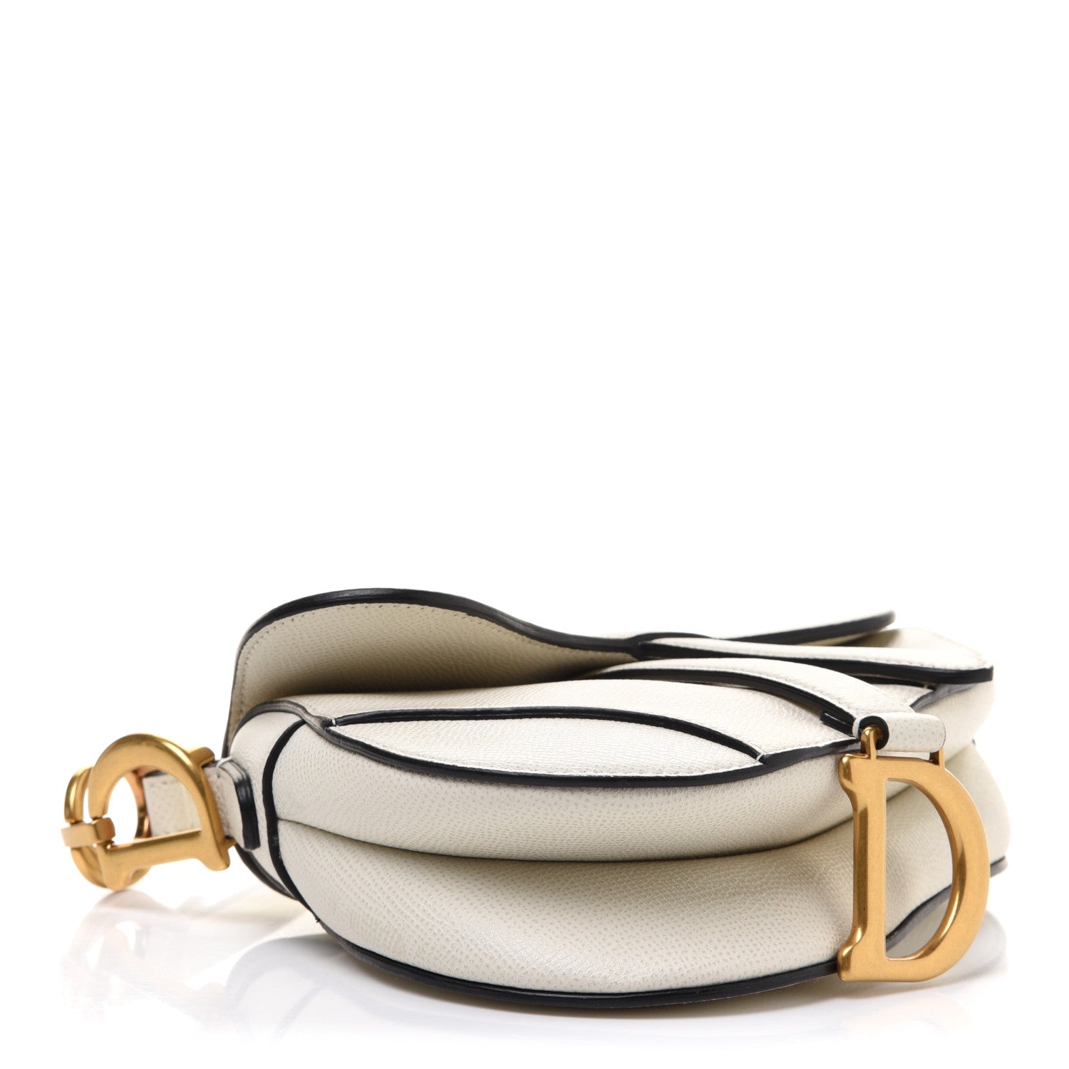 Christian Dior Grained Calfskin Mini Saddle Bag White 4 of 13