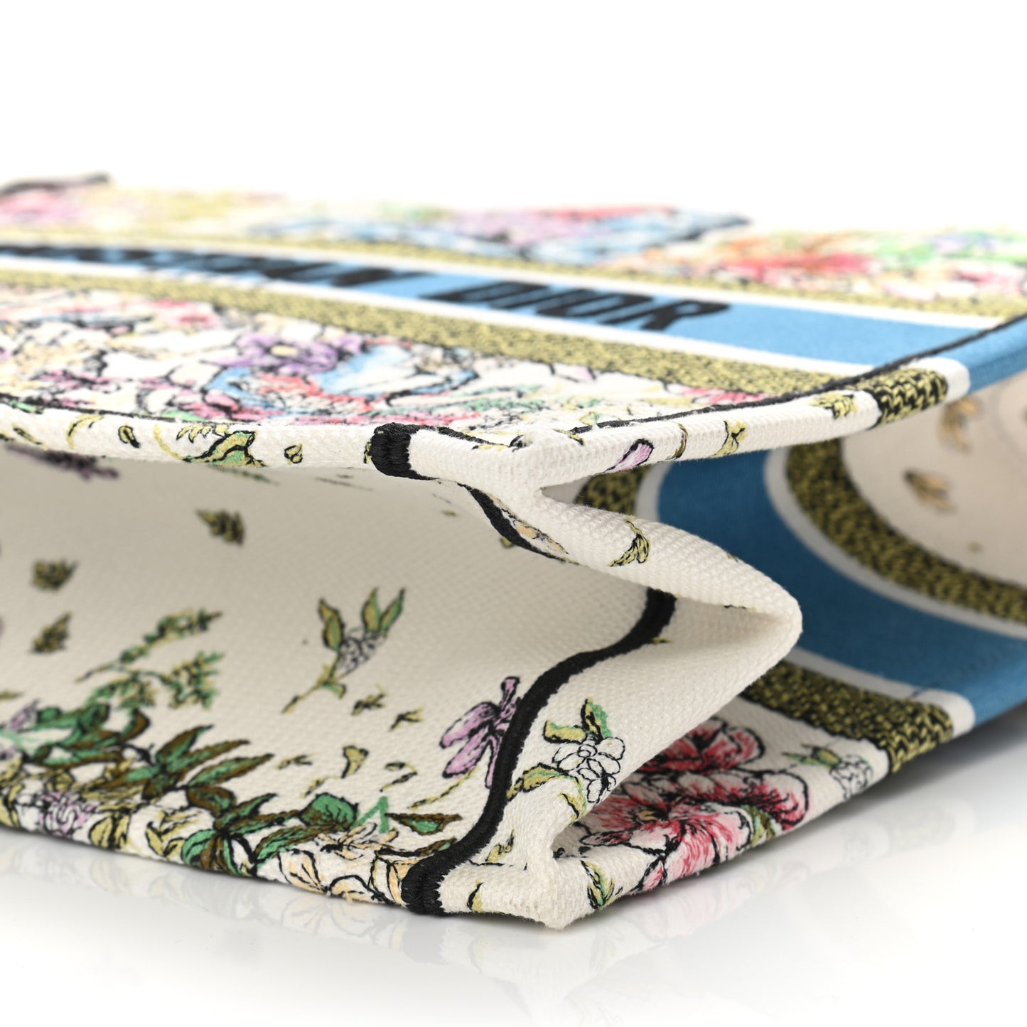 Canvas Embroidered Medium D-Constellation Book Tote Latte Multicolor