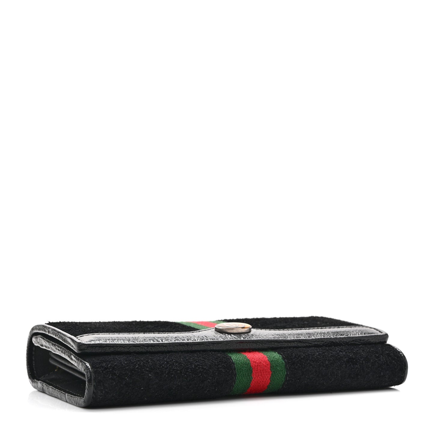 Suede Patent Web Ophidia Wallet On Chain Black