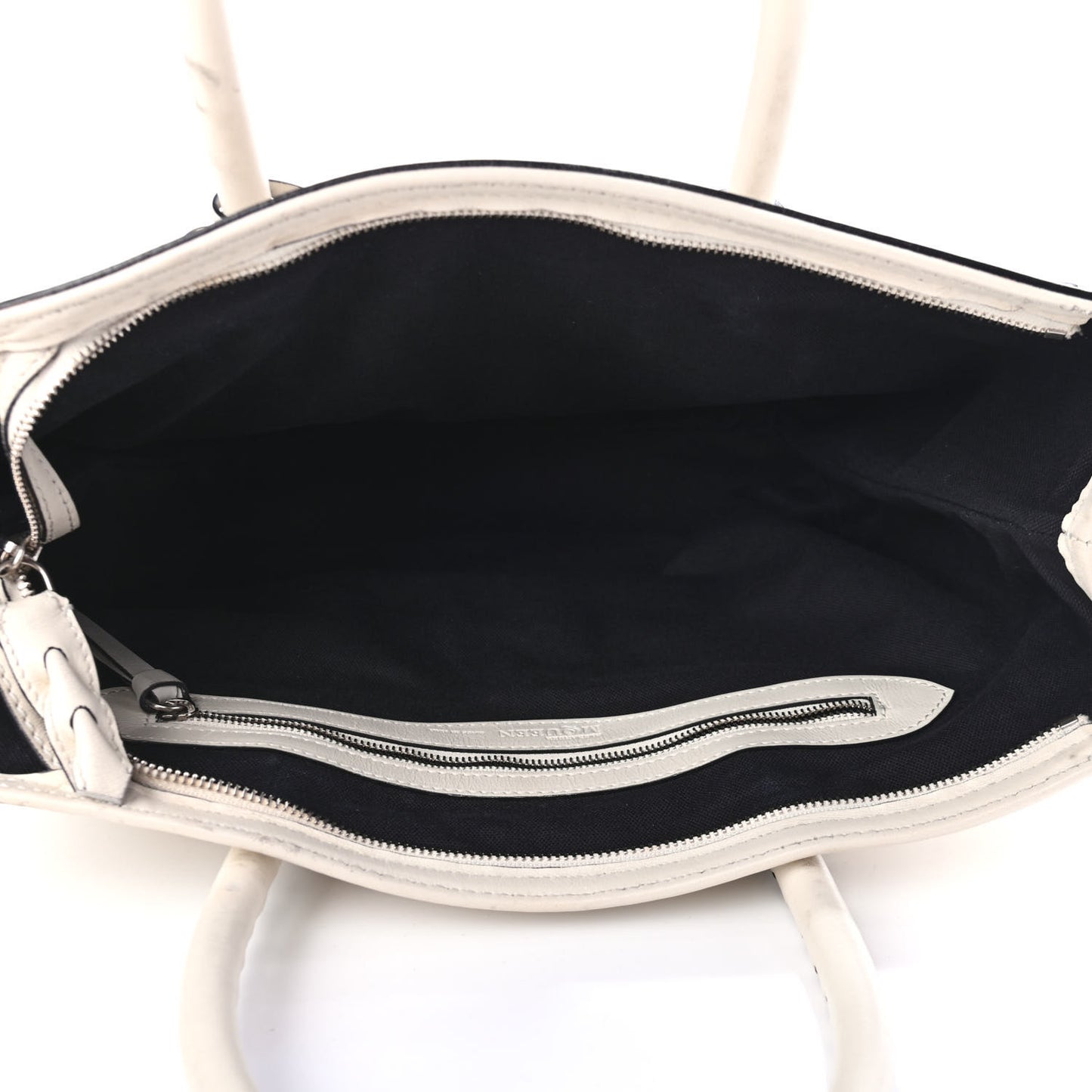 Calfskin Whipstitch Folk Tote White
